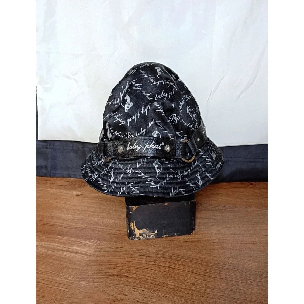 Baby Phat All-Over Print Bucket Hat Black Vintage